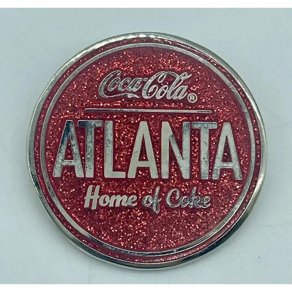 Coca-Cola Atlanta‎ Home of Coke Pin Red Sparkle Circle Pin Trading 2011 - Picture 1 of 2